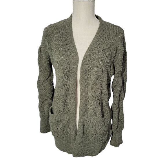 So knitted open cardigan green in sz M - Picture 1 of 7